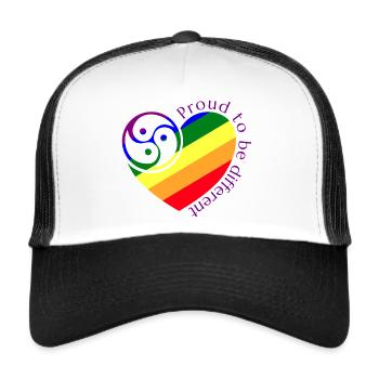 Proud to be different 1 - Trucker Cap - Weiß/Schwarz - Vorne