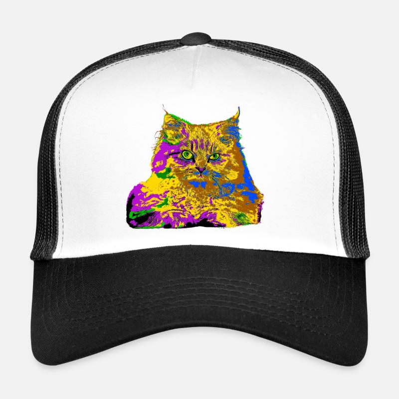 Chat coloré Casquette trucker 
