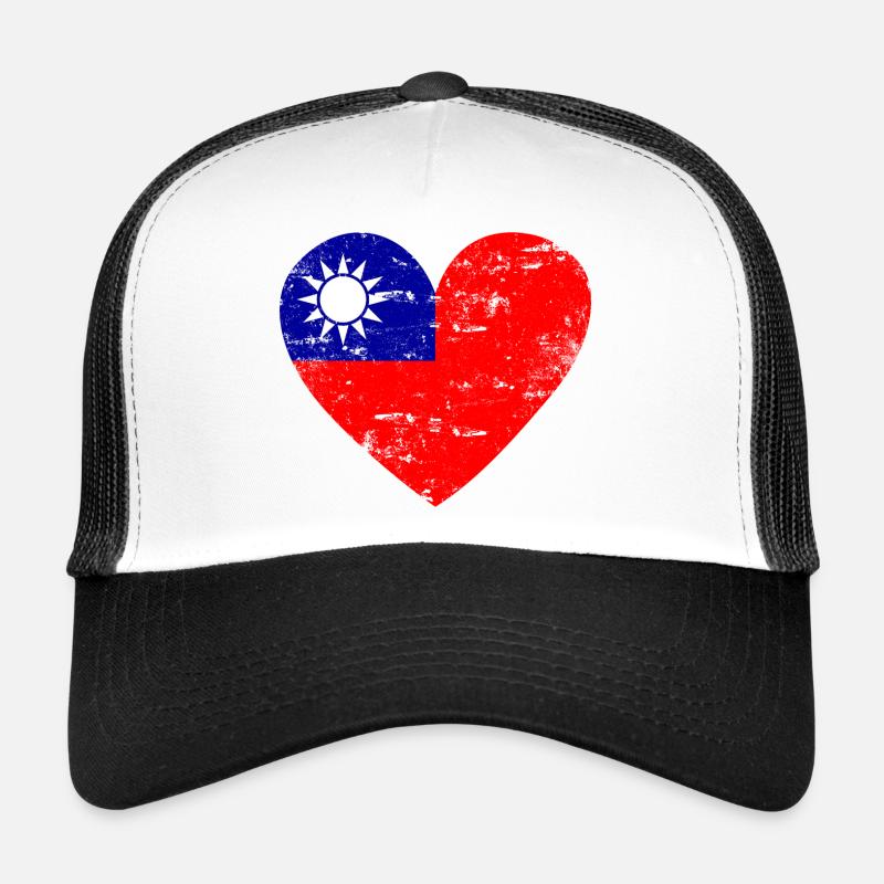Taiwan Flaggenherz Trucker Cap
