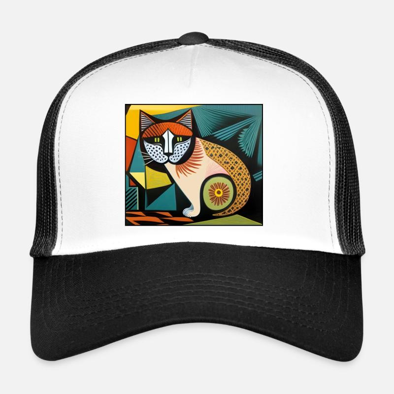 katzen 010red - Trucker Cap - Weiß/Schwarz