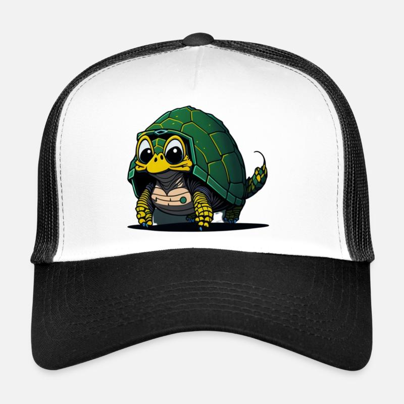 Lustige Schildkröte mit grüner Abdeckung Trucker Cap