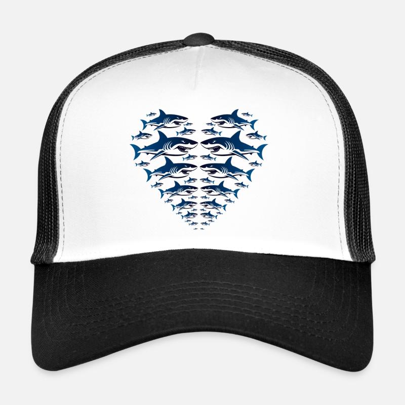 Shark Heart - Trucker Cap - Weiß/Schwarz