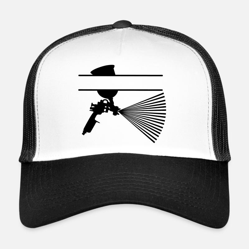 Spray mit Farbbecher Textbanner Trucker Cap