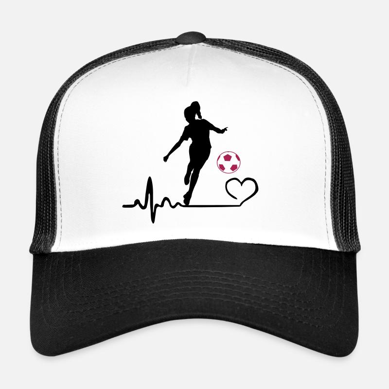 Fußballerin Herzschlag - Trucker Cap - Weiß/Schwarz
