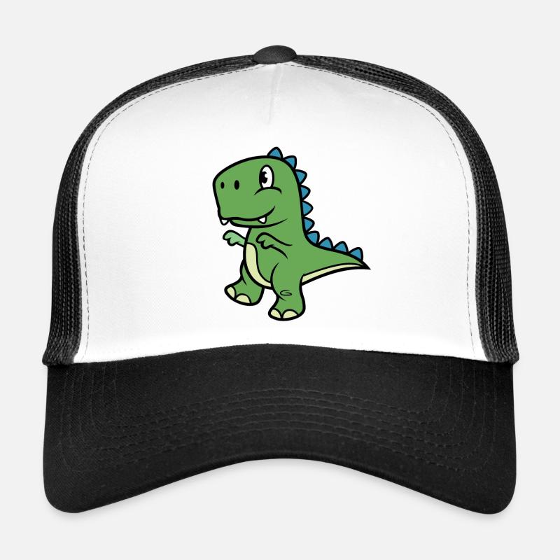Dinosaure T-Rex - Casquette trucker - blanc/noir