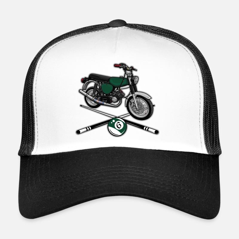 S51 (billardgrün) // Illustration - Trucker Cap - Weiß/Schwarz