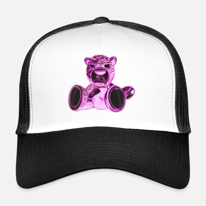Creepy Teddy Pink - Trucker Cap - Weiß/Schwarz
