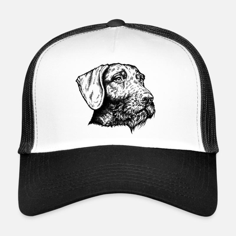 Deutsch Drahthaar Portrait - Trucker Cap - Weiß/Schwarz