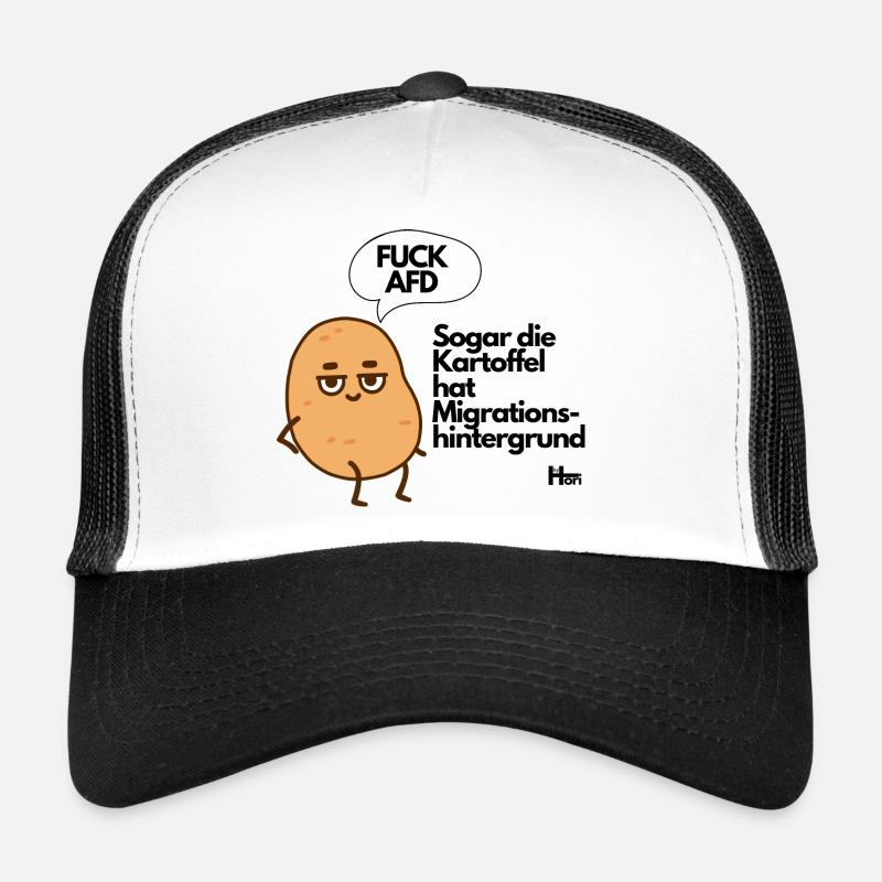 Kartoffel Migrationshintergrund - Trucker Cap - Weiß/Schwarz