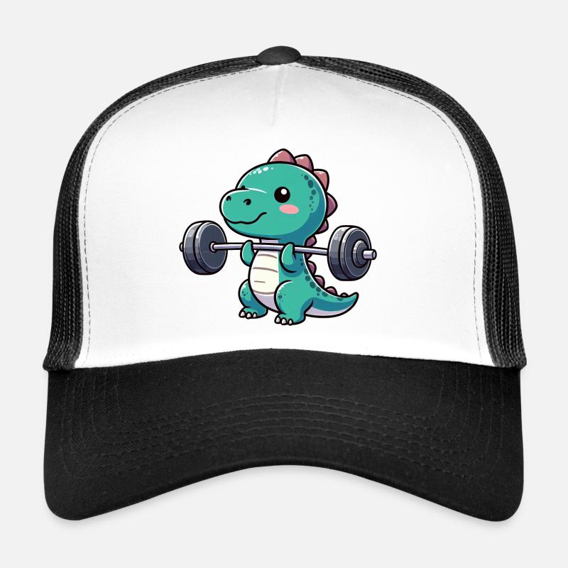 Dino T-Rex Workout Haltère Développé couché Design Casquette trucker 
