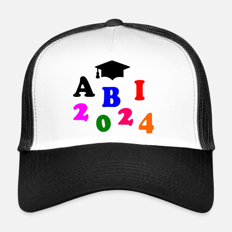 Abi 2024 - Trucker Cap - Weiß/Schwarz