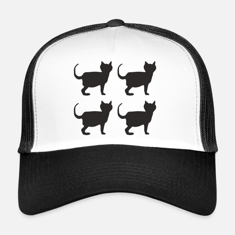 Chats noirs 4 plis Casquette trucker 