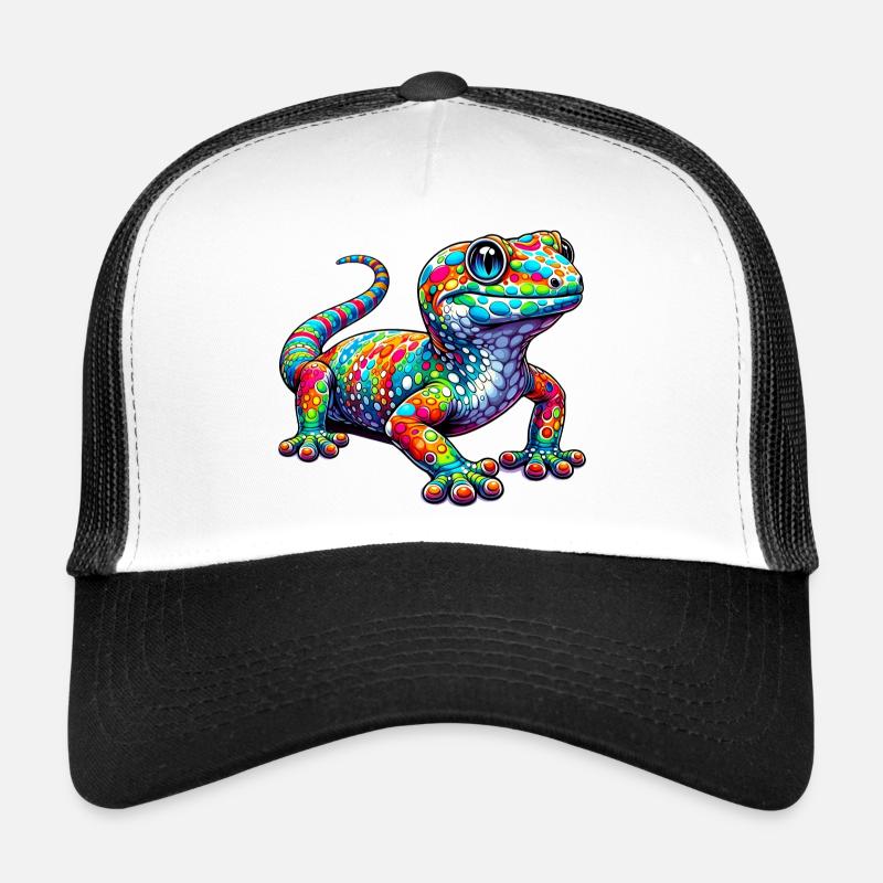 Gecko - Trucker Cap - Weiß/Schwarz