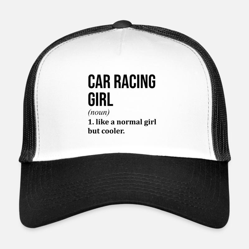 Autorennen - Trucker Cap - Weiß/Schwarz