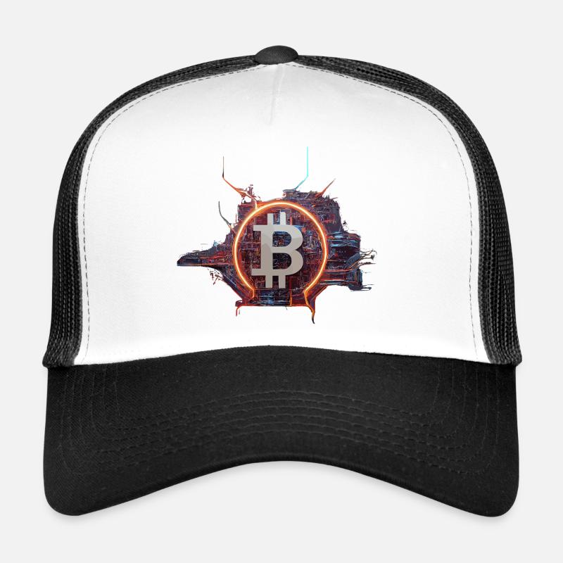 Cyber-Modern Bitcoin Design Trucker Cap