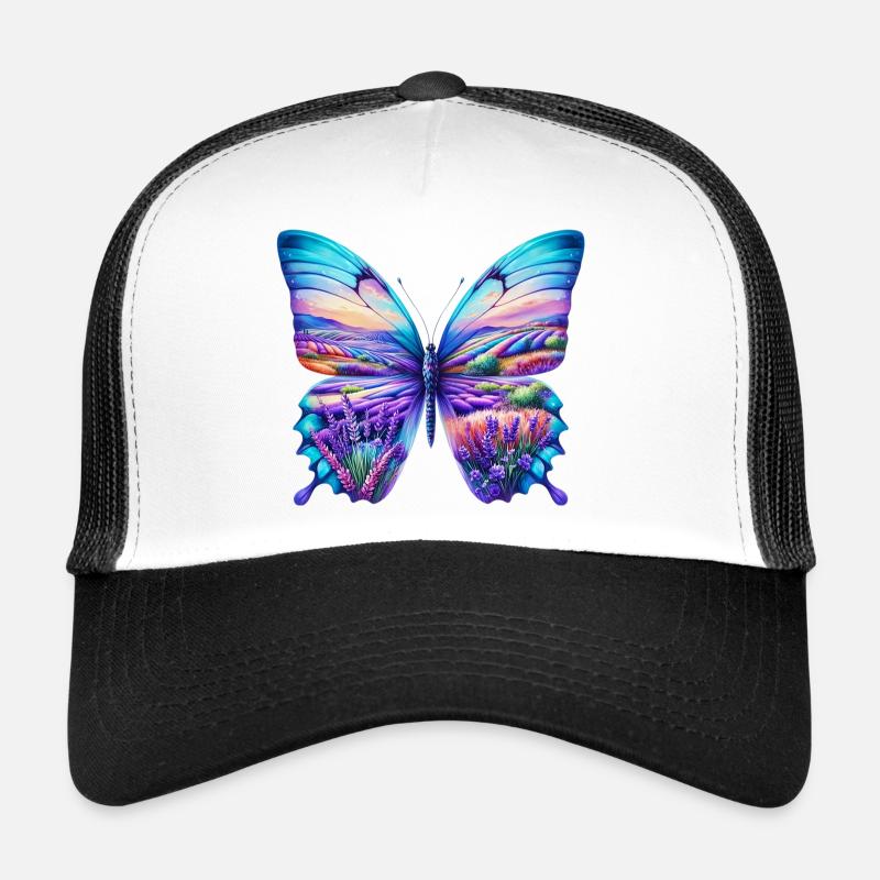 Butterfly flowers lavender field fields provence Trucker Cap