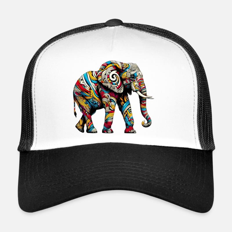 Elefant - Trucker Cap - Weiß/Schwarz