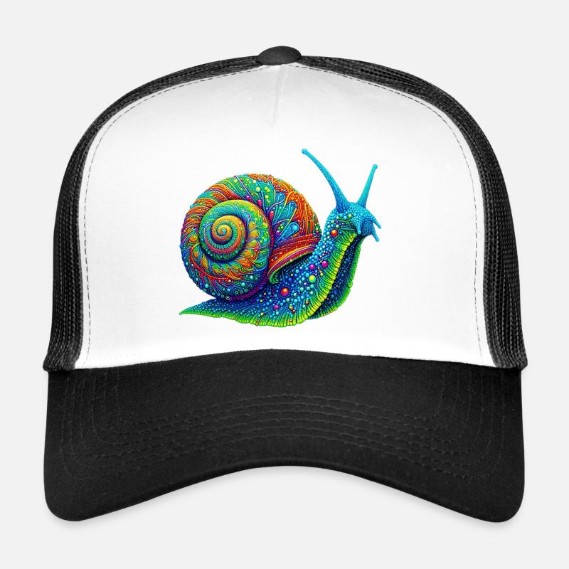 Escargot - Casquette trucker  - blanc/noir
