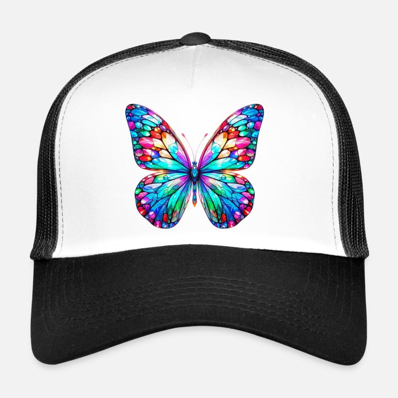 Schmetterling - Trucker Cap - Weiß/Schwarz