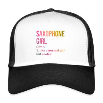 Saxophon Saxophon Saxophon - Trucker Cap - Weiß/Schwarz - Vorne