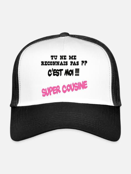 Super cousine - Casquette trucker  - blanc/noir - Devant
