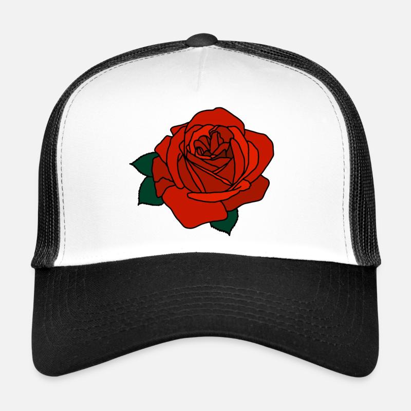 Rose rouge Casquette trucker 