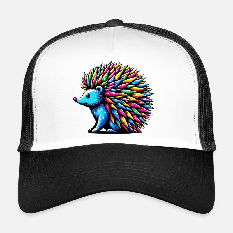 Hérisson - Casquette trucker  - blanc/noir