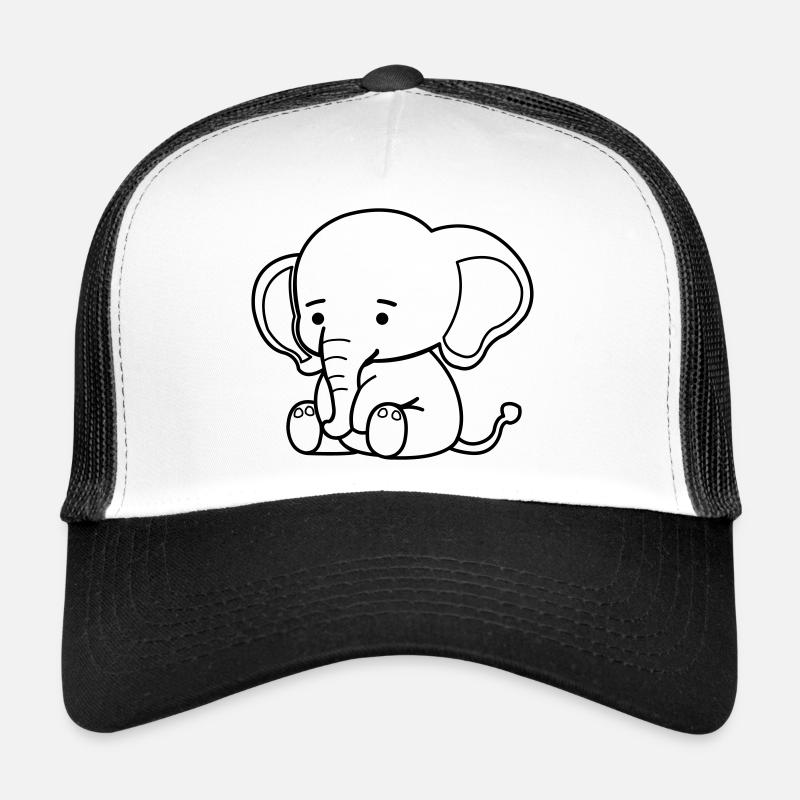 cute elephant - Trucker Cap - Weiß/Schwarz