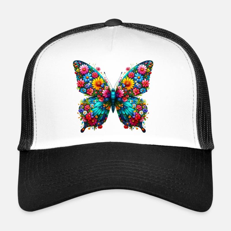 Papillon - Casquette trucker  - blanc/noir