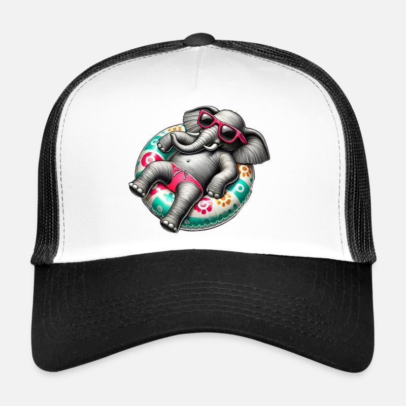 Un éléphant détendu sur une piste de natation Casquette trucker 