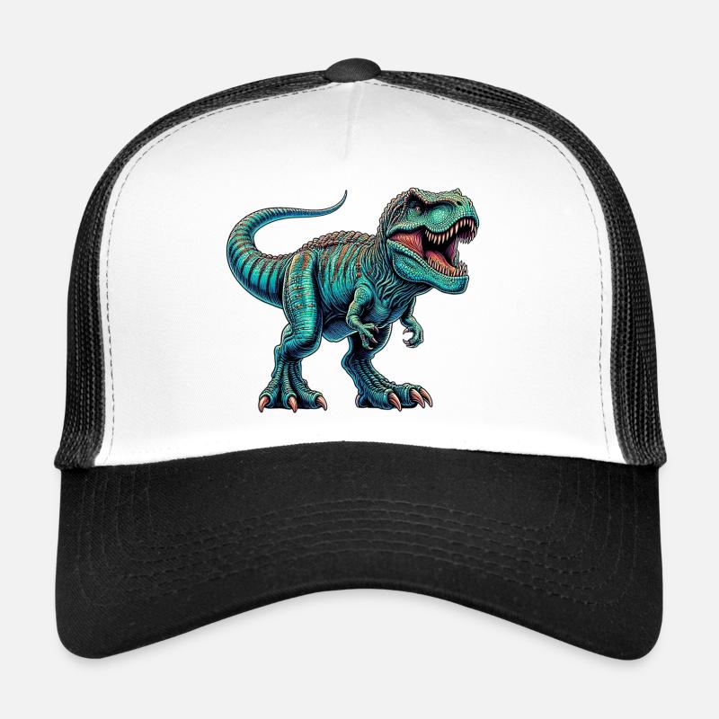 Dinosaurier - Trucker Cap - Weiß/Schwarz