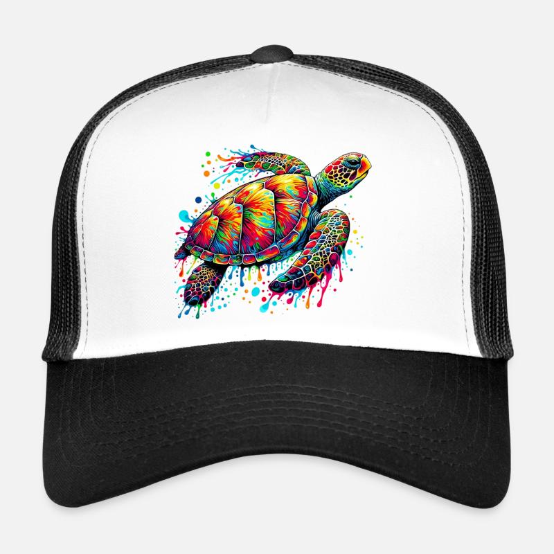 Tortue - Casquette trucker  - blanc/noir