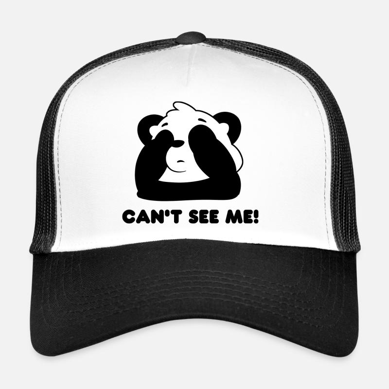 Panda Design "CAN´T SEE ME" - Trucker Cap - Weiß/Schwarz