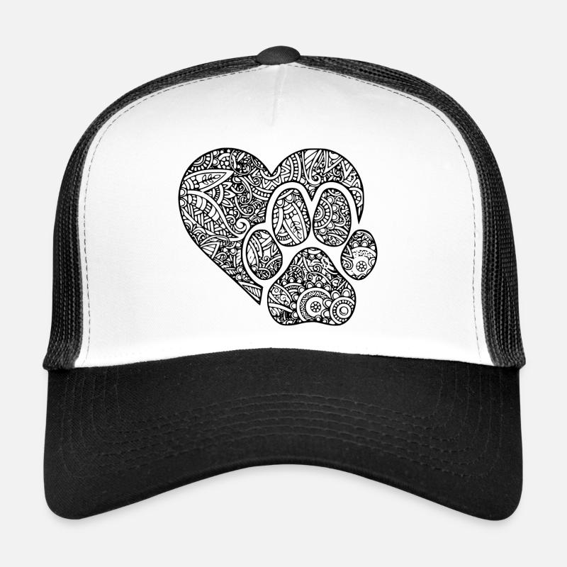 PAW DOG MANDALA - Trucker Cap - white/black