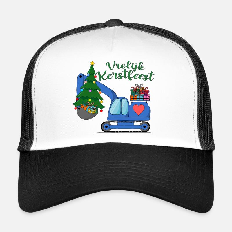 Graafmachine Vrolijk Kerstfeest in blauw Trucker Cap