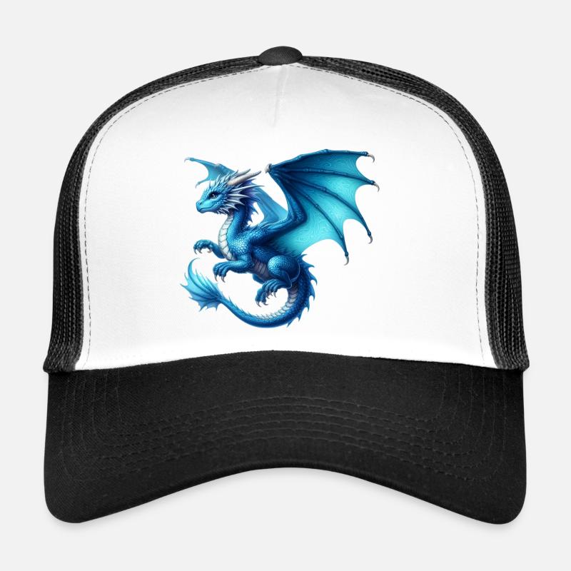 Drache - Trucker Cap - Weiß/Schwarz
