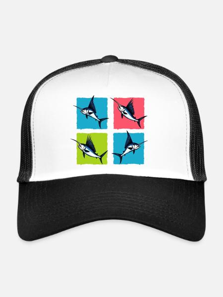 Espadon - Casquette trucker  - blanc/noir - Devant