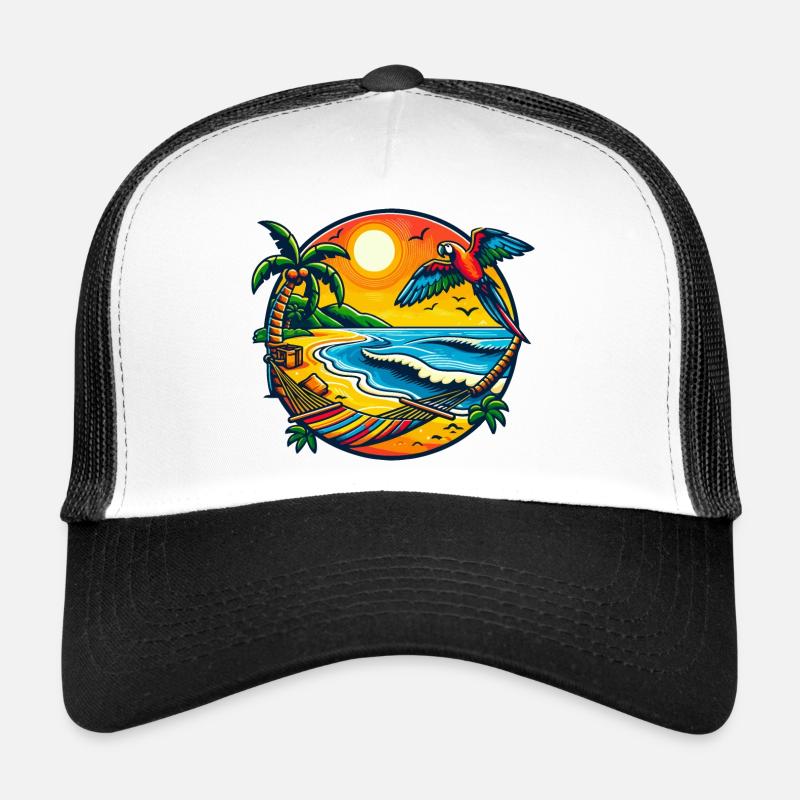 Coucher de soleil tropical Casquette trucker 