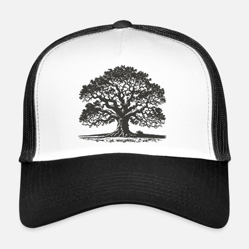 Eiche - Trucker Cap - Weiß/Schwarz