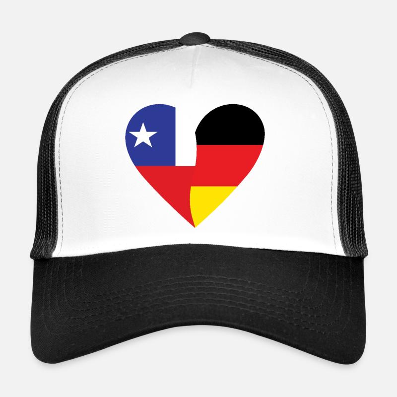 Chile Germany Heart Trucker Cap
