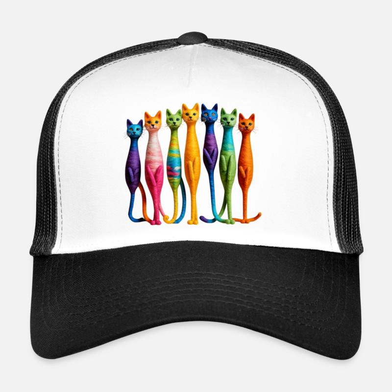 Cat - Trucker Cap - Weiß/Schwarz