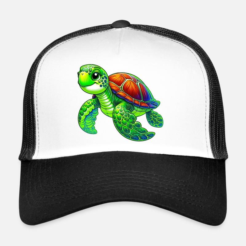 Schildkröte - Trucker Cap - Weiß/Schwarz
