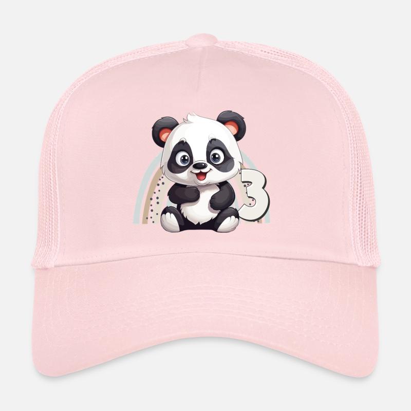 3ème anniversaire Panda Ours Arc-en-ciel Mignon Mignon Casquette trucker 
