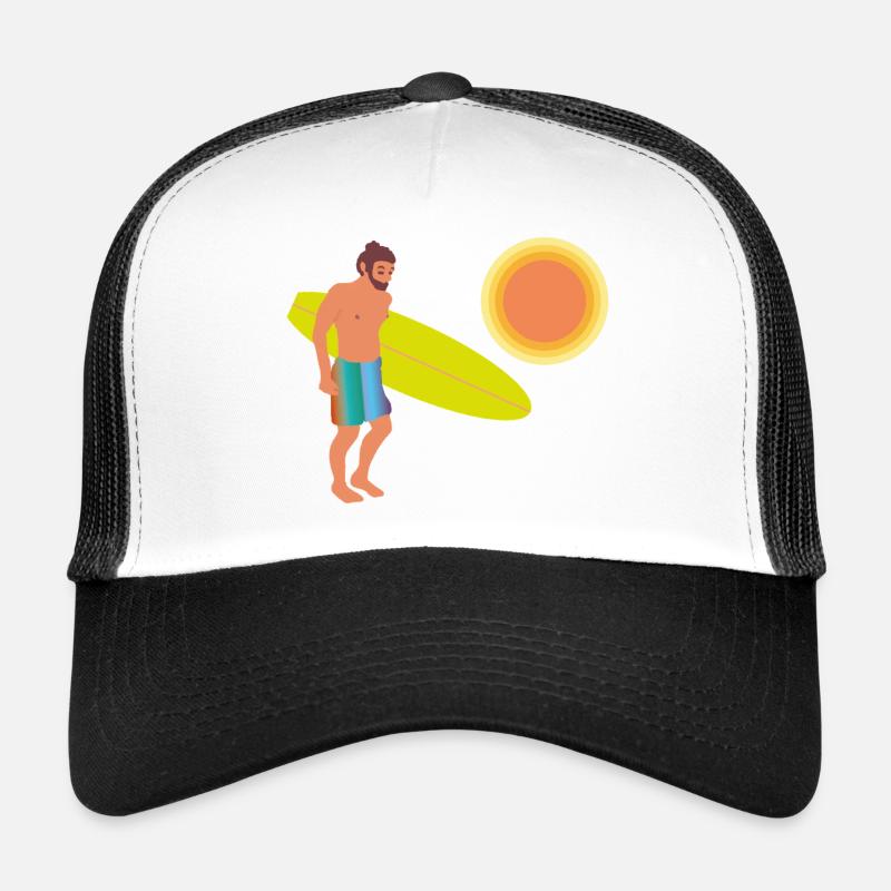 surfer - Trucker Cap - Weiß/Schwarz