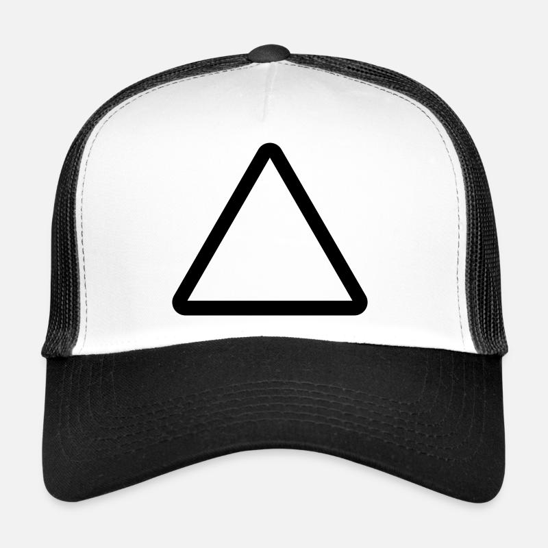 Chantier de construction, modèle de panneau d’avertissement, avertissement de danger - Casquette trucker  - blanc/noir