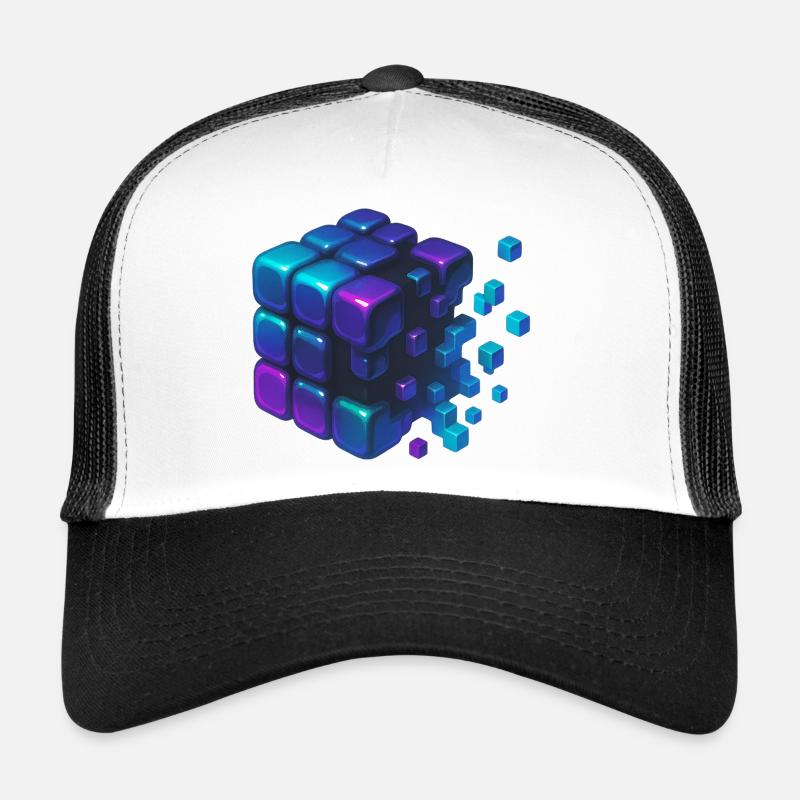 Digital Cube Explosion Trucker Cap