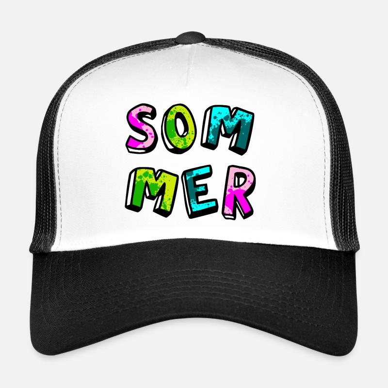 Summer Speckle Dots Comic Colorful Painting Trucker Cap