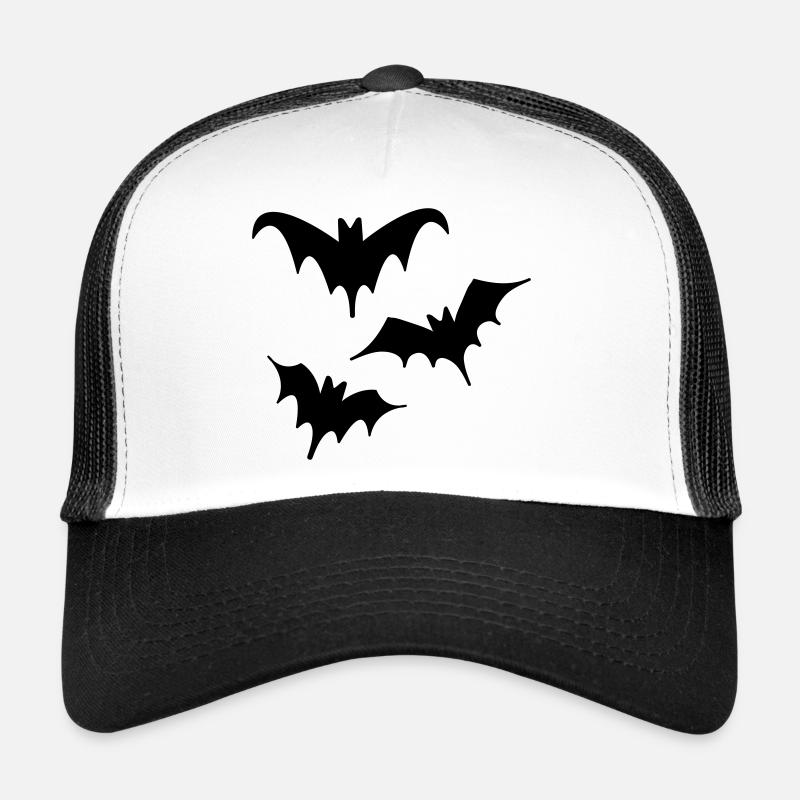 Bats Halloween Art Trio - Trucker Cap - white/black