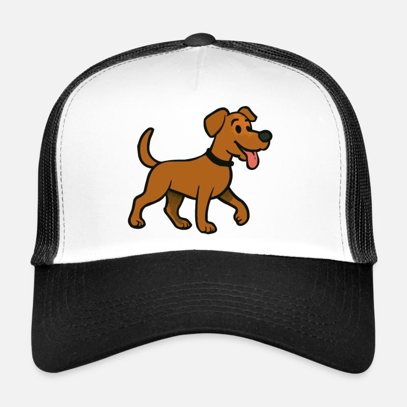 hund - Trucker Cap - Weiß/Schwarz