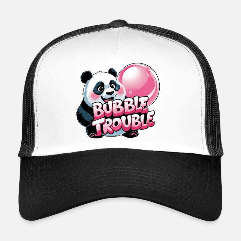 Panda mignon avec gâteau à bulles Casquette trucker 